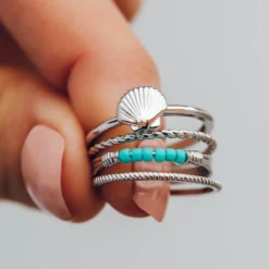 Shell Ring Stack -Deals Bijestora Store 3F9A0982 edit