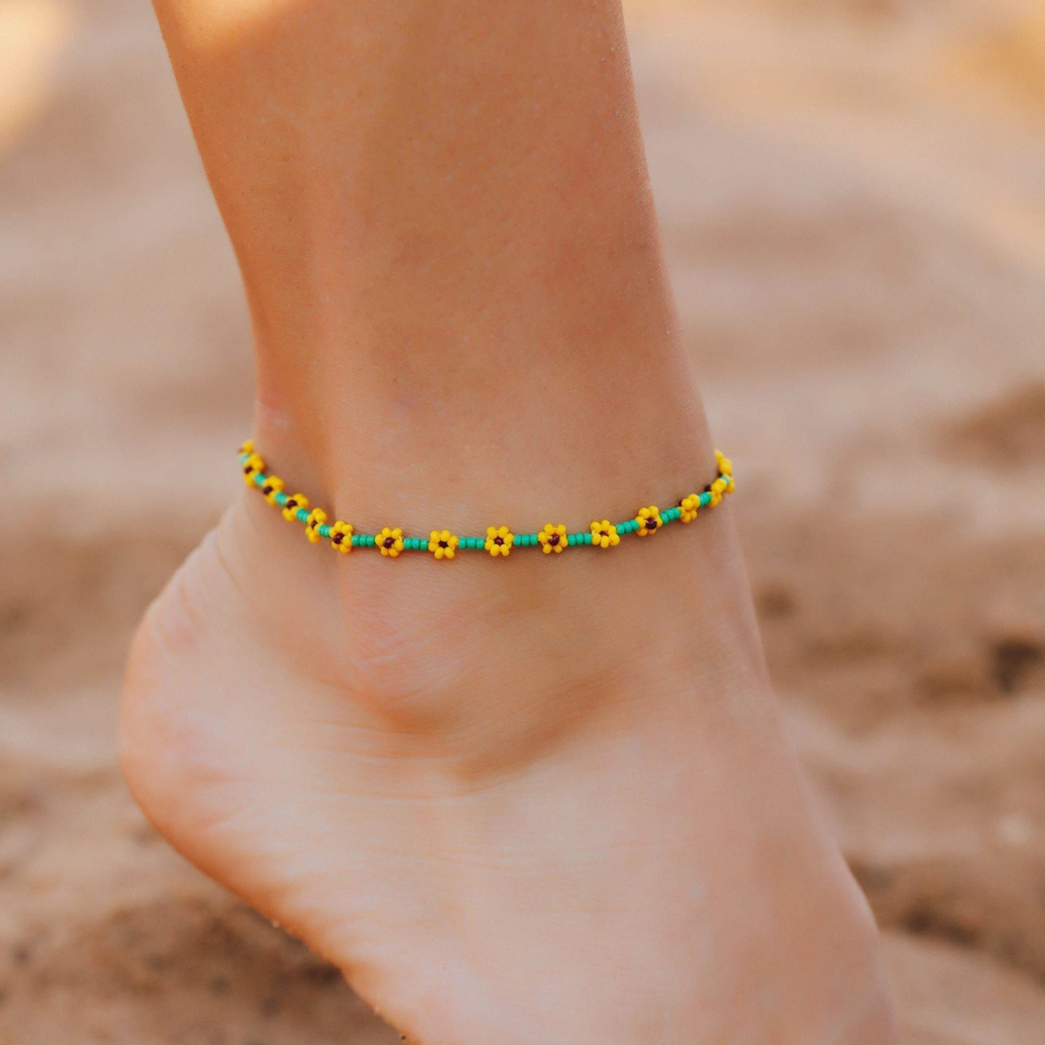 Sunflower Seed Bead Anklet 2 Sunflower Seed Bead Anklet - Image 2