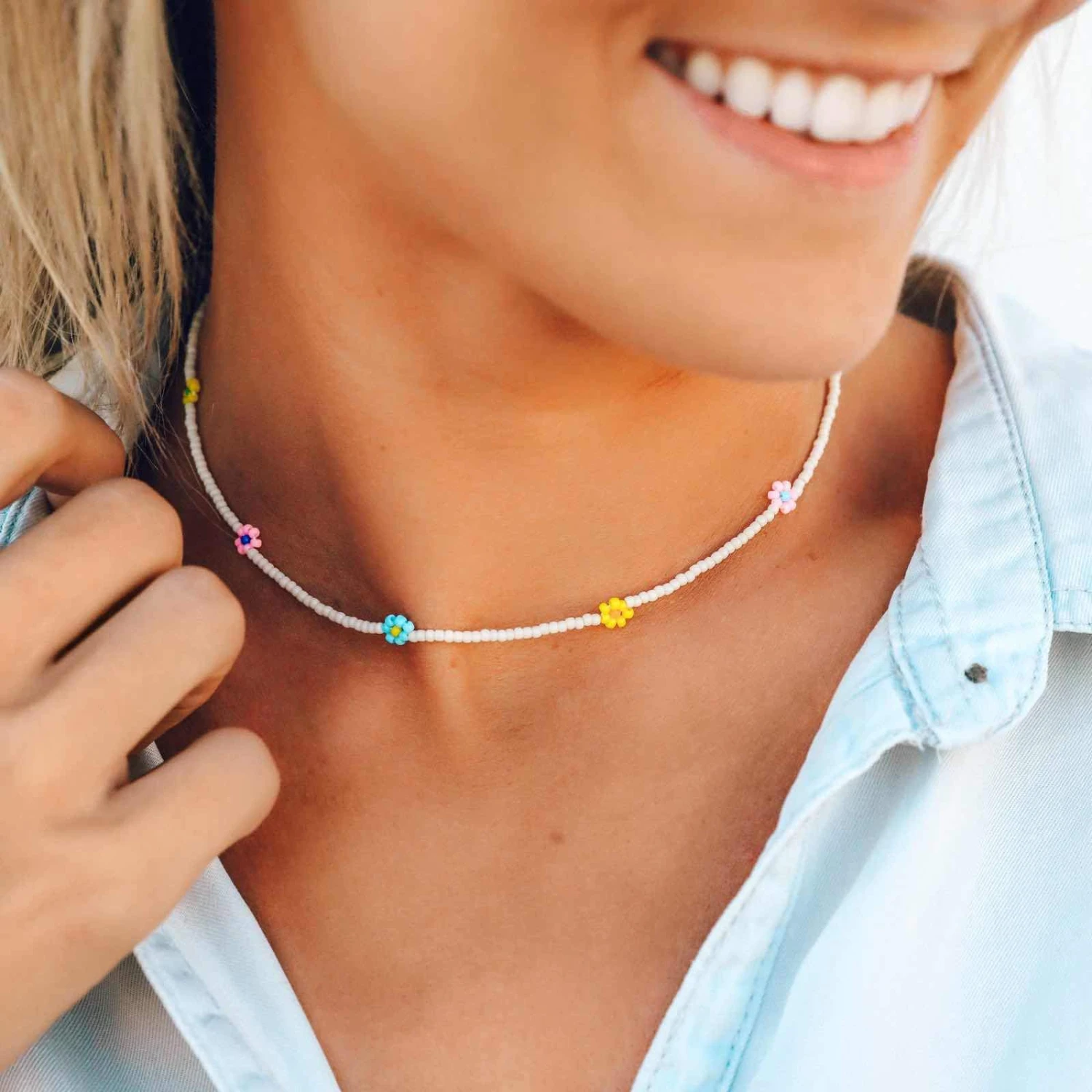 Beaded Flower Choker 2 Beaded Flower Choker - Image 2