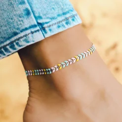 Rainbow Chevron Anklet -Deals Bijestora Store 3F9A5700copy