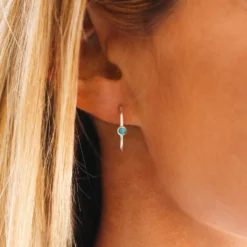 Stone Hoop Stud Earrings -Deals Bijestora Store 3F9A6742 edit