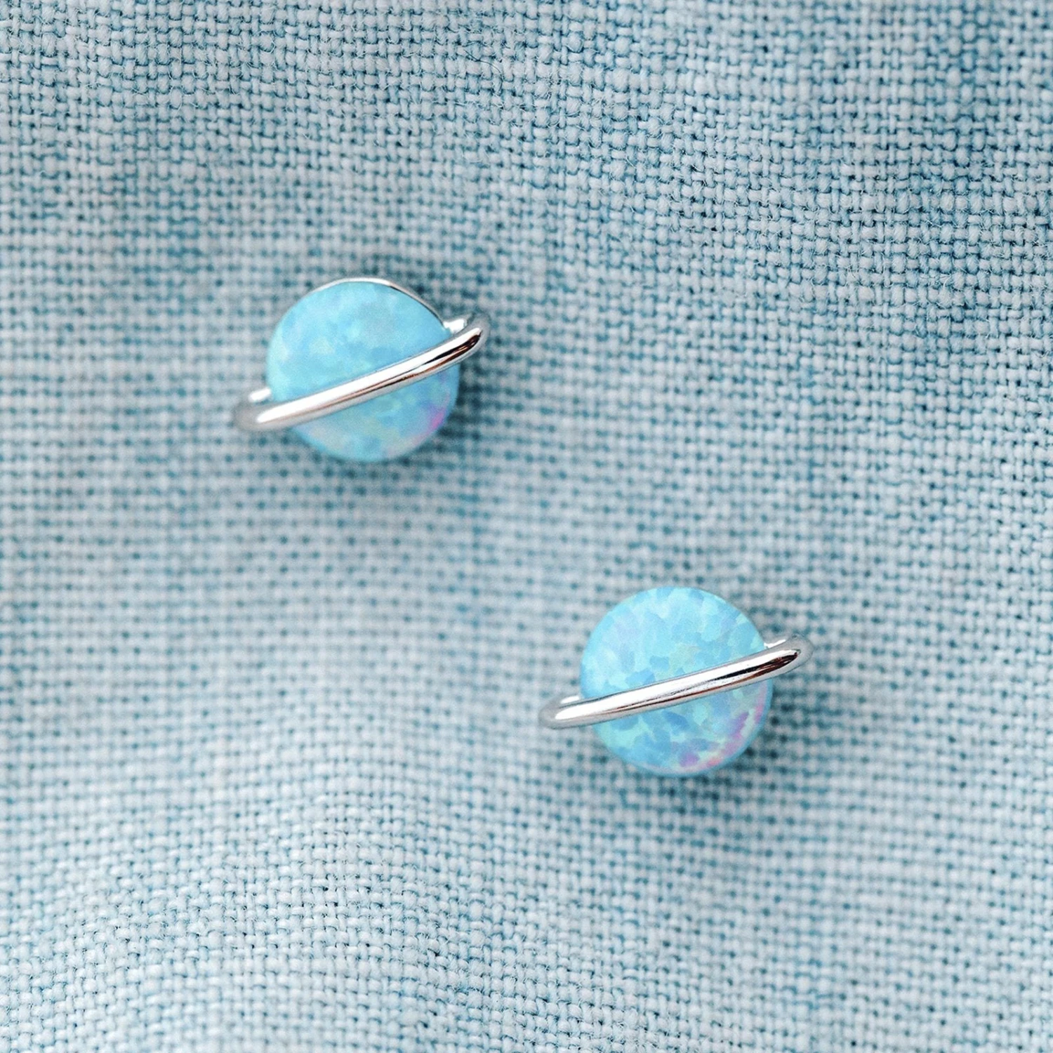 Opal Saturn Stud Earrings 3 Opal Saturn Stud Earrings - Image 3