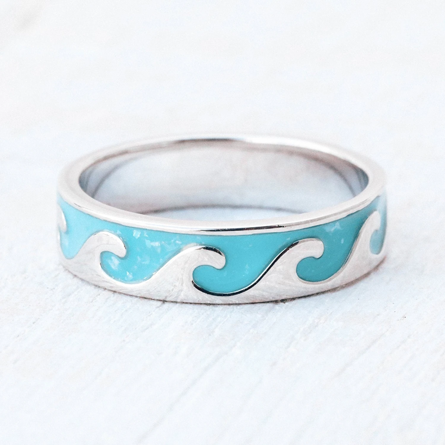 Reversible Enamel Wave Ring 9 Reversible Enamel Wave Ring - Image 9