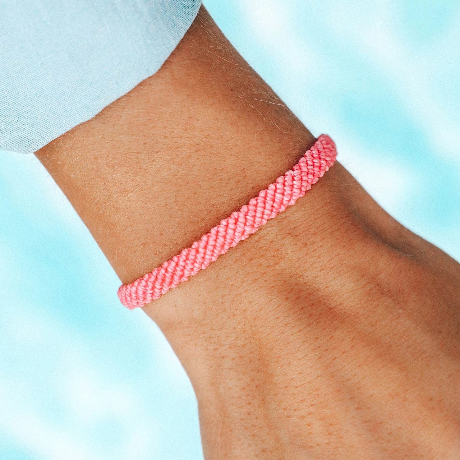 Boarding For Breast Cancer Half Flat Woven Bracelet 2 Boarding For Breast Cancer Half Flat Woven Bracelet - Image 2
