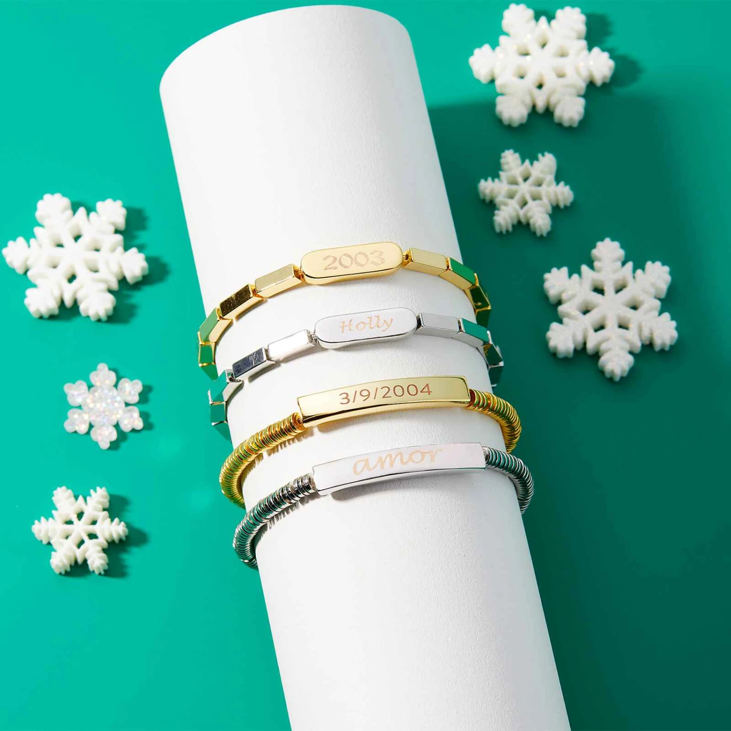 Engravable Rectangle Bead Stretch Bracelet 14 Engravable Rectangle Bead Stretch Bracelet - Image 14