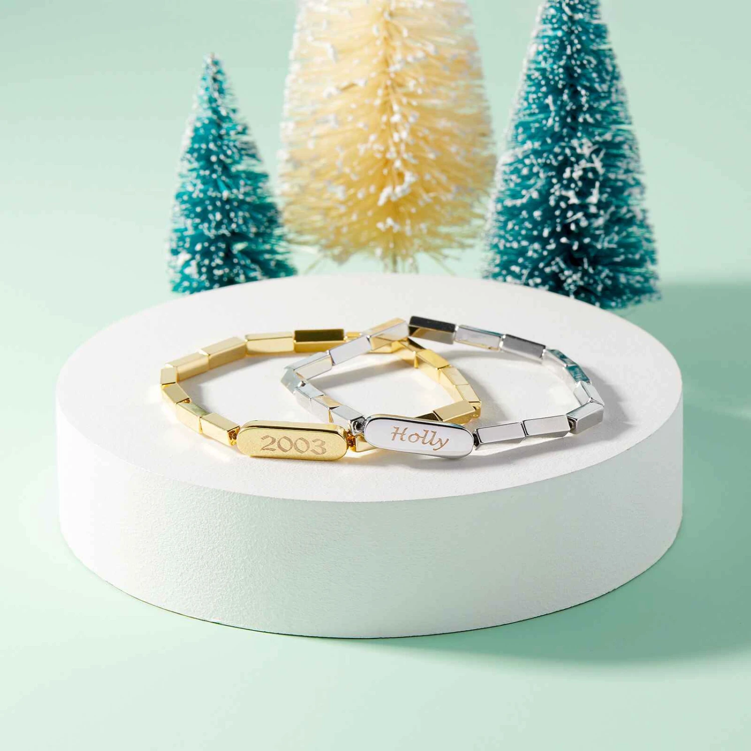 Engravable Rectangle Bead Stretch Bracelet 15 Engravable Rectangle Bead Stretch Bracelet - Image 15