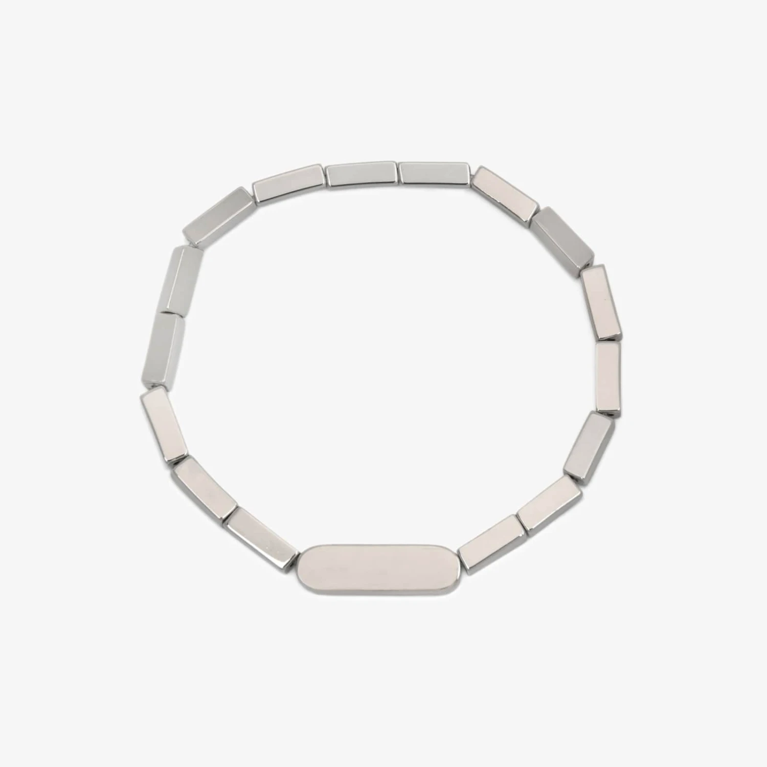 Engravable Rectangle Bead Stretch Bracelet 2 Engravable Rectangle Bead Stretch Bracelet - Image 2