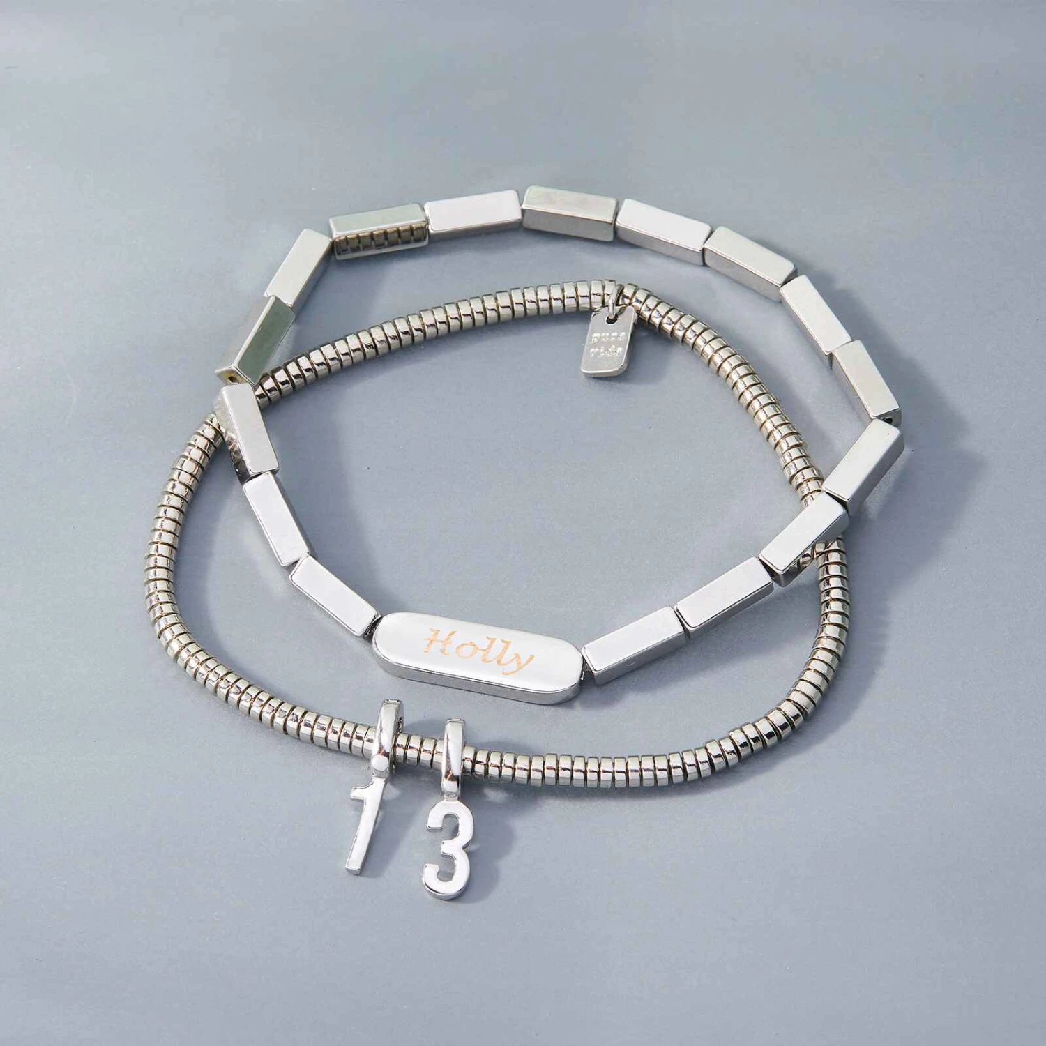 Engravable Rectangle Bead Stretch Bracelet 6 Engravable Rectangle Bead Stretch Bracelet - Image 6