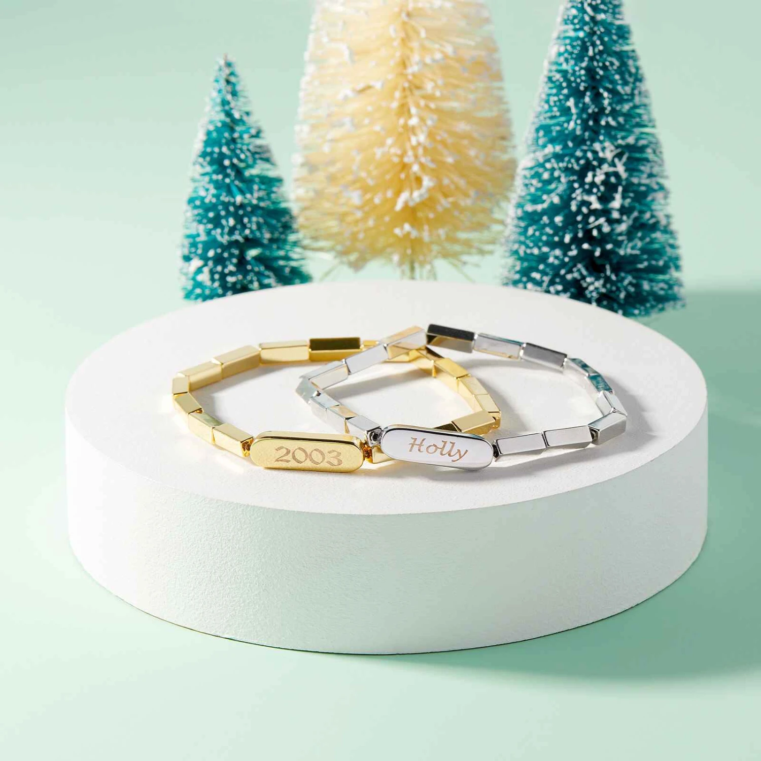 Engravable Rectangle Bead Stretch Bracelet 7 Engravable Rectangle Bead Stretch Bracelet - Image 7