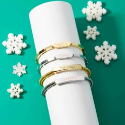 Engravable Disc Bead Stretch Bracelet -Deals Bijestora Store 40158GOLD 10