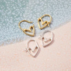 Delicate Heart Hoop Earrings -Deals Bijestora Store 50533GOLD 2 min