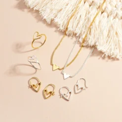 Delicate Heart Hoop Earrings -Deals Bijestora Store 50533GOLD 3 min