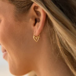 Delicate Heart Hoop Earrings -Deals Bijestora Store 50533GOLD 6 min