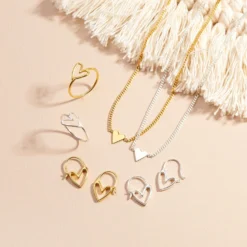 Delicate Heart Hoop Earrings -Deals Bijestora Store 50533SILV 2 min