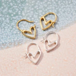 Delicate Heart Hoop Earrings -Deals Bijestora Store 50533SILV 3 min