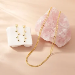 Heart Drop Chain Earrings -Deals Bijestora Store 50535GOLD 3 min