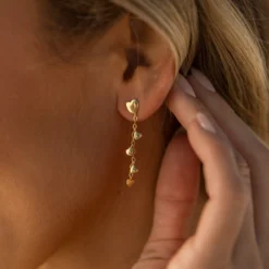 Heart Drop Chain Earrings -Deals Bijestora Store 50535GOLD 8 min
