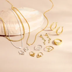 Wide Ribbed Hoop Earrings -Deals Bijestora Store 50536GOLD 6 min