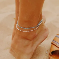 Rose Gold Stitched Beaded Anklet -Deals Bijestora Store 5 0011 3F9A9571 1