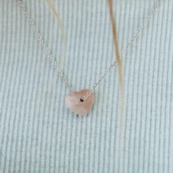Rose Quartz Heart Necklace -Deals Bijestora Store IMG 92602 1
