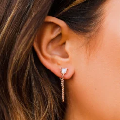 Raw Gem Chain Wrap Earrings 6 Raw Gem Chain Wrap Earrings -Deals Bijestora Store PURAVIDA SUMMER FLATLAY NIKICRAM 75