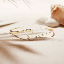Wave Cuff Bracelet -Deals Bijestora Store gold wave cuff