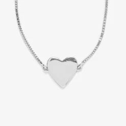 Engravable Heart Choker 12 Engravable Heart Choker -Deals Bijestora Store heart engraveable silver closeup