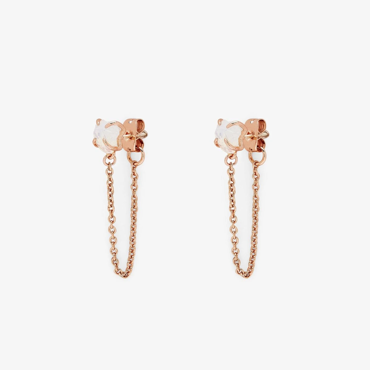 Raw Gem Chain Wrap Earrings 1 Raw Gem Chain Wrap Earrings