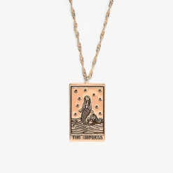 Tarot Card Pendant Necklace -Deals Bijestora Store tarot card necklace empress rosegold 02