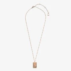 Tarot Card Pendant Necklace -Deals Bijestora Store tarot card necklace moon rosegold 01