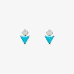 Turquoise & Moonstone Stud Earrings